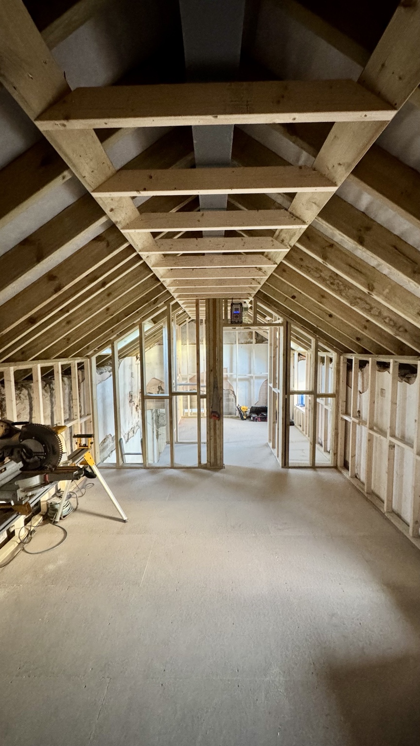 New internal roof structure and studwork