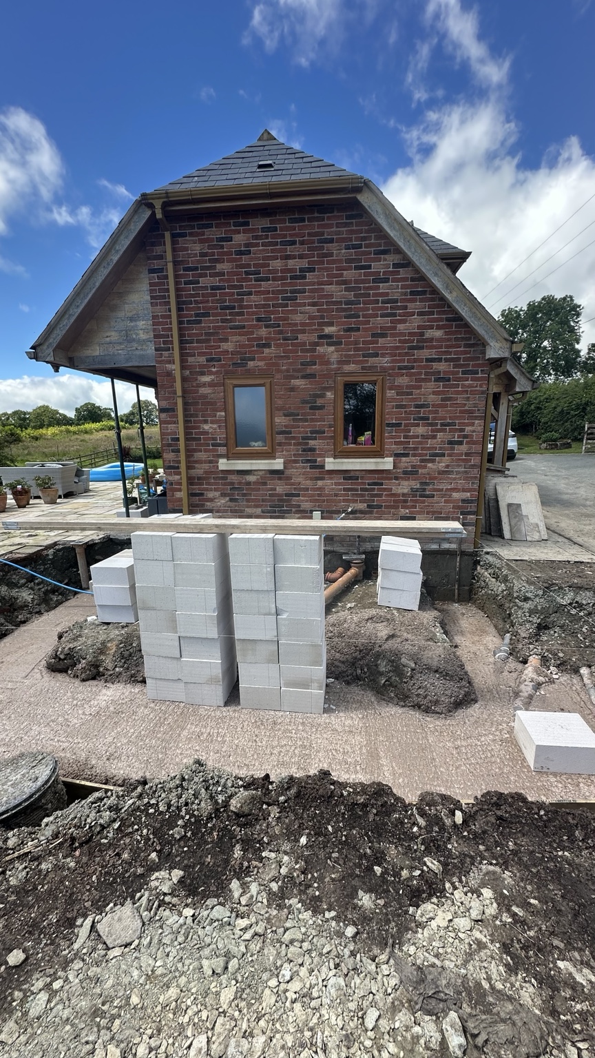 Excavations and groundworks for the new extension