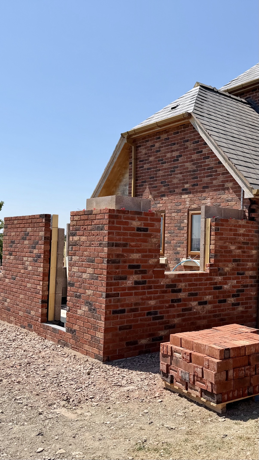 Close detail of the finished brickwork joints and bond